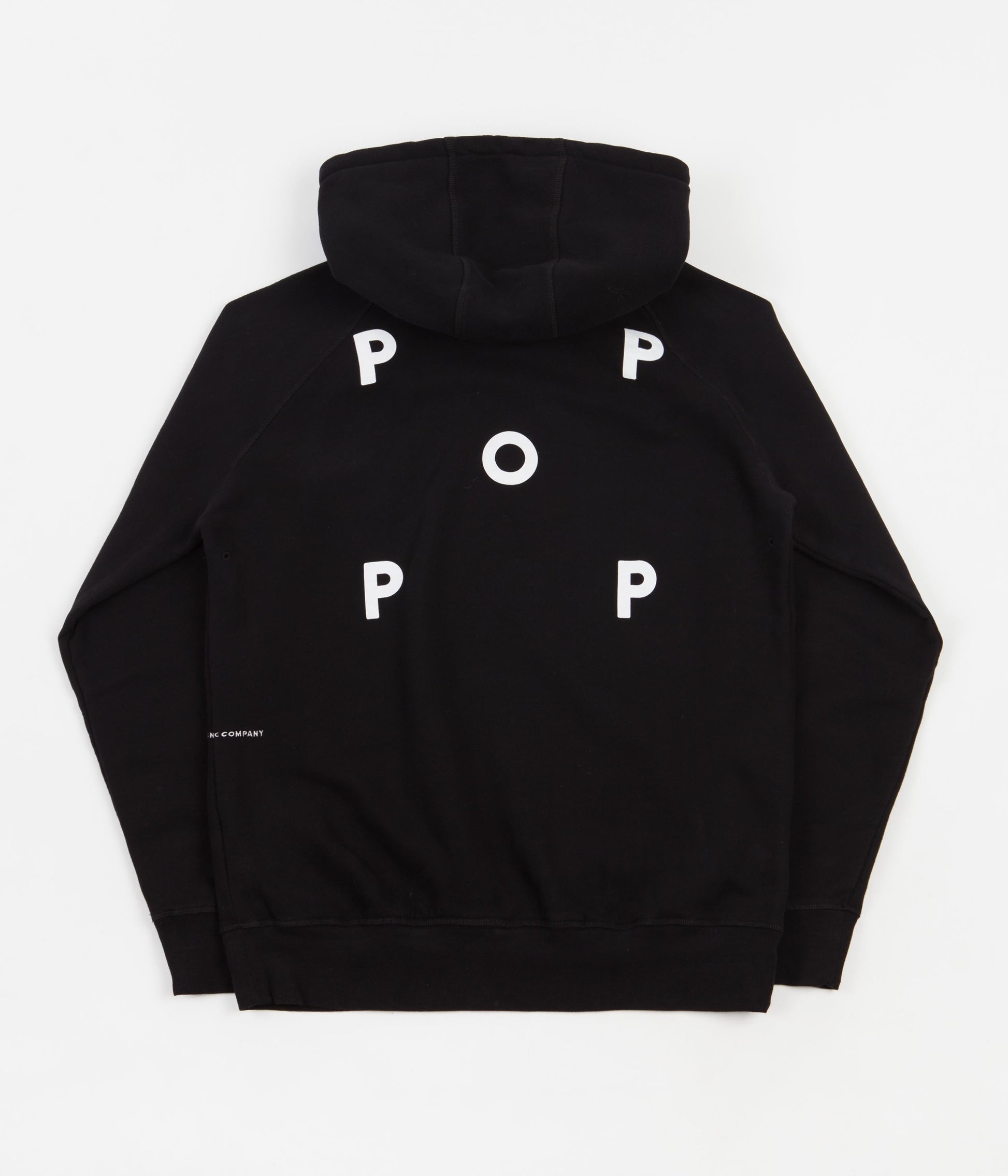 Pop Trading Company Hooded Sweat Logo Black White