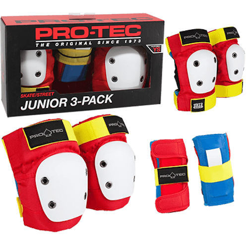 Pro-Tec Junior 3-Pack Red/White/Yellow Youth Medium