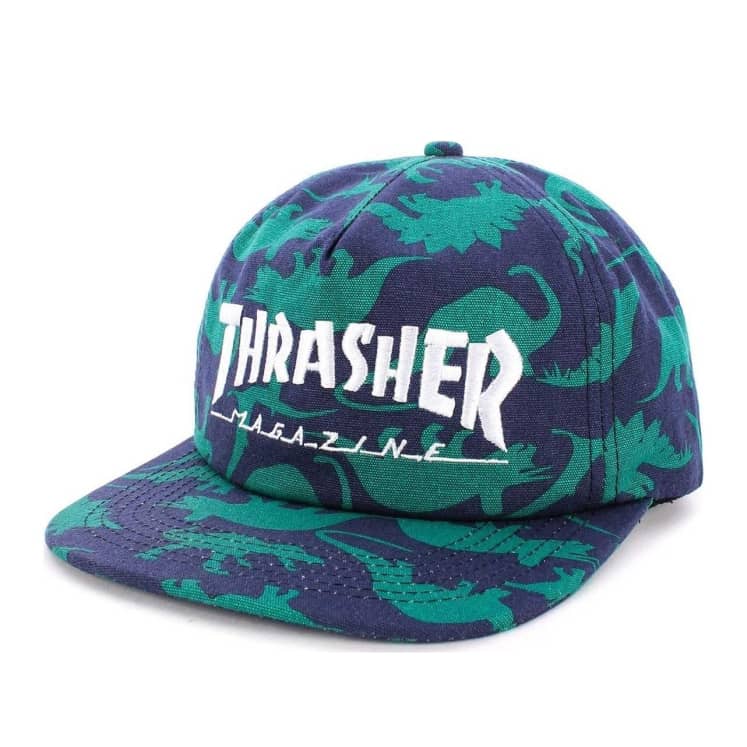 Thrasher Mag Logo Snapback Dino Print