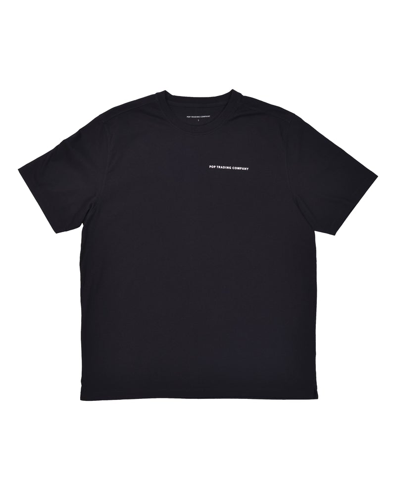 Pop Trading Company Logo Tee Black White