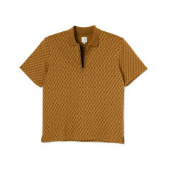 Polar Zip Pique Shirt Golden Brown