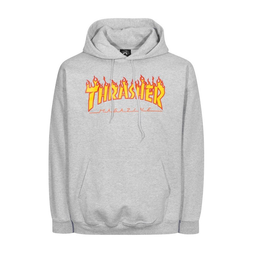 Thrasher Flame Logo Hood Grey