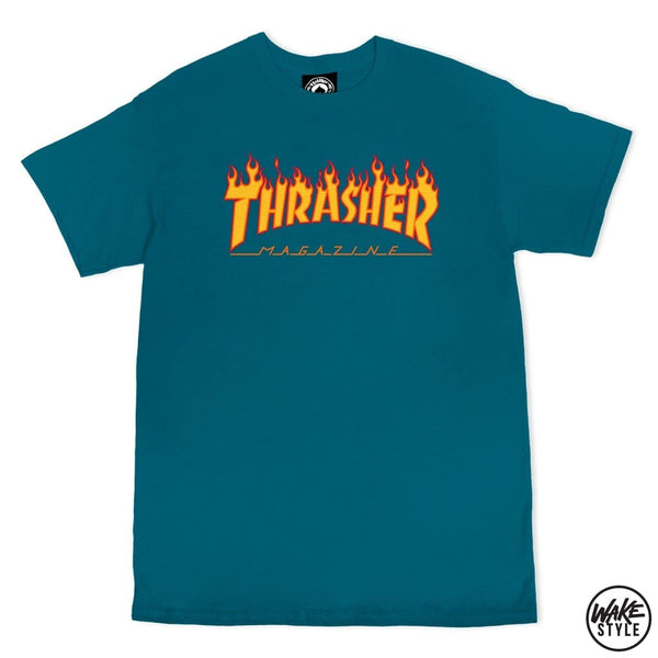Thrasher Flame Logo Tee Galapagos