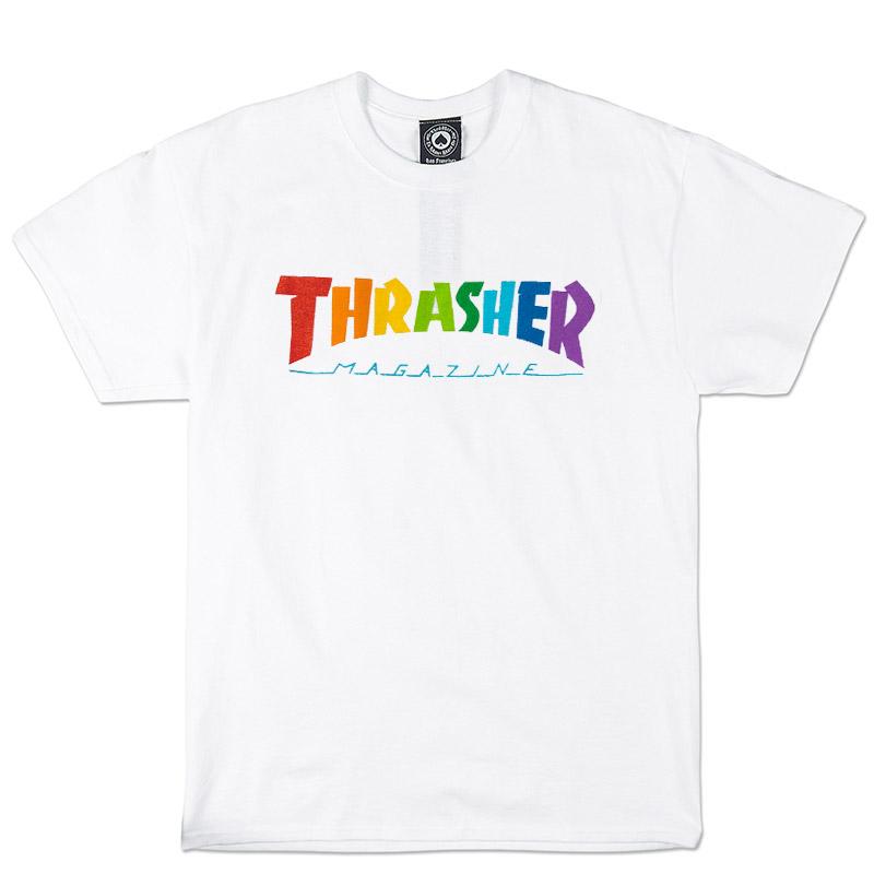 Thrasher Rainbow Mag Tee White