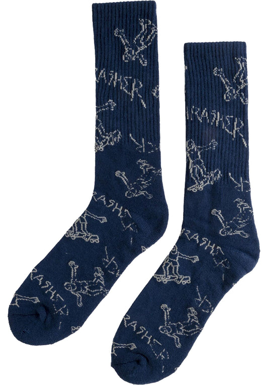 Thrasher Gonz Crew Socks Navy Grey