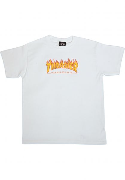 Thrasher Tee Flame Youth White