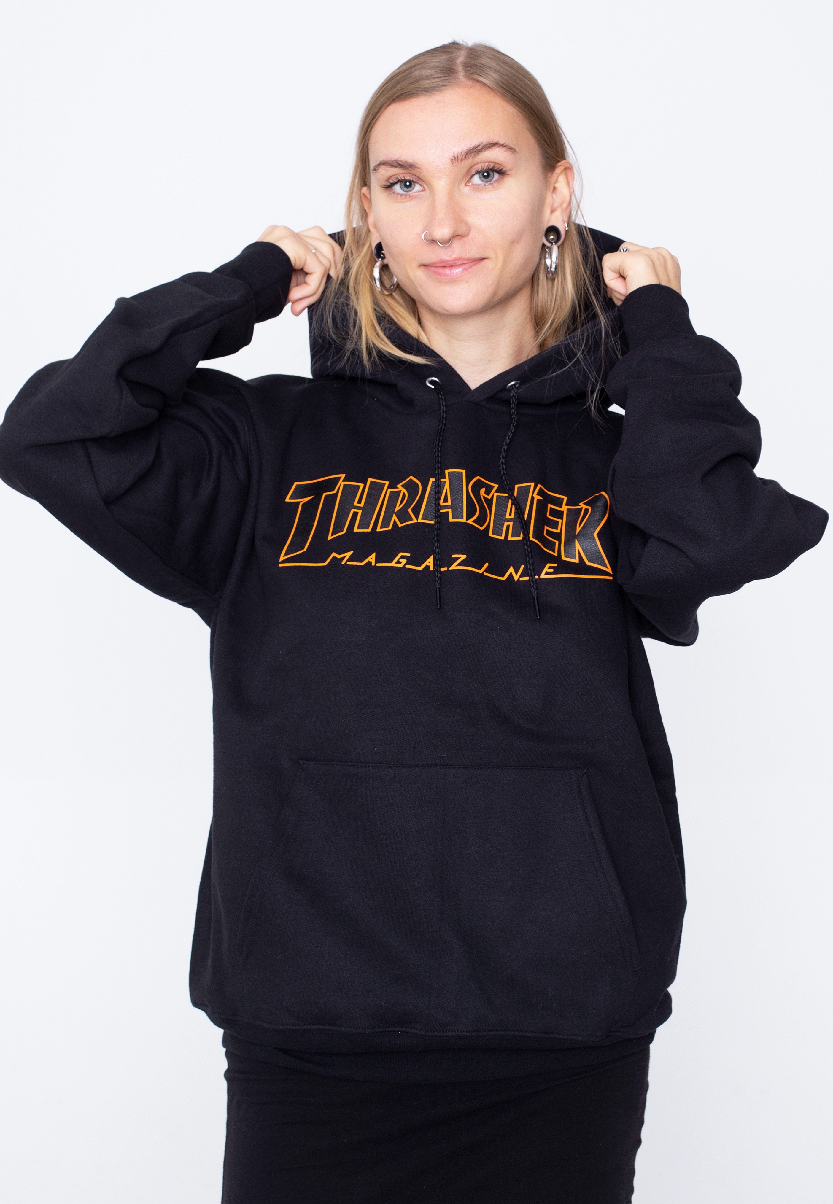 Thrasher Outlined Hood Black/Orange