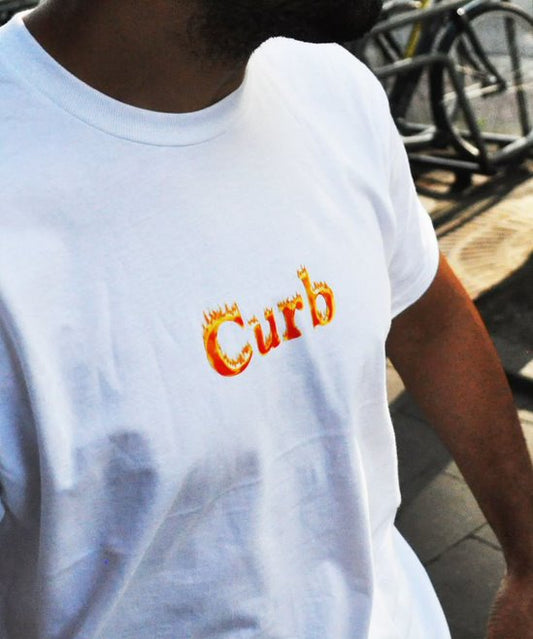 Curb Pyro Flame Tee White